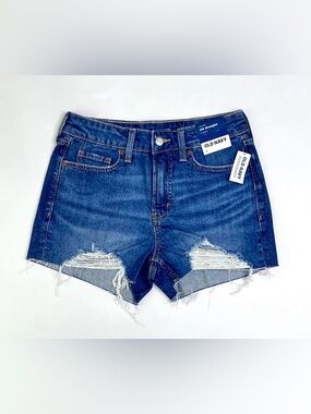 Distressed High-Rise OG Denim Shorts NWOT
